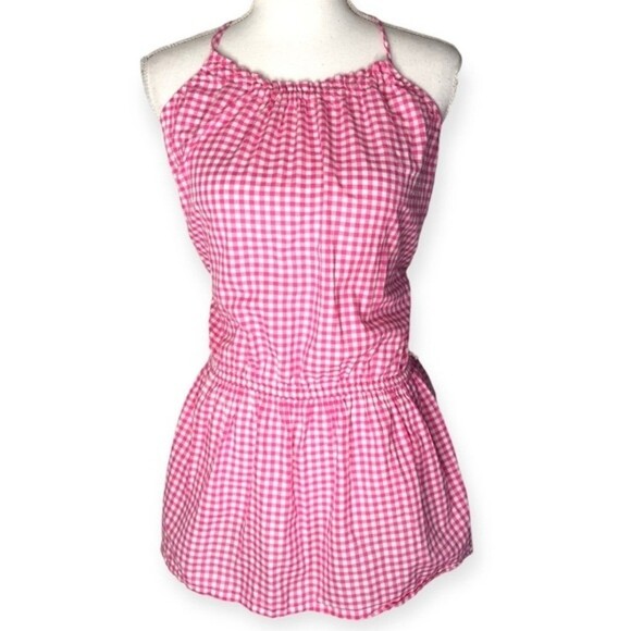 Ralph Lauren Gingham Print Sleeveless Babydoll Blouse - Picture 1 of 5